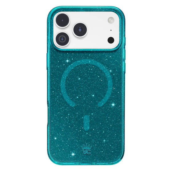 Emerald Teal Glitter Jelly iPhone Case