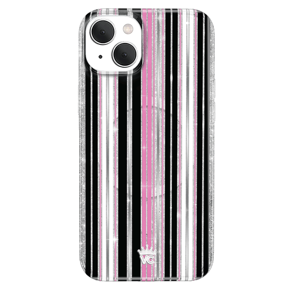 Pretty Punk Stripes Glitter iPhone Case
