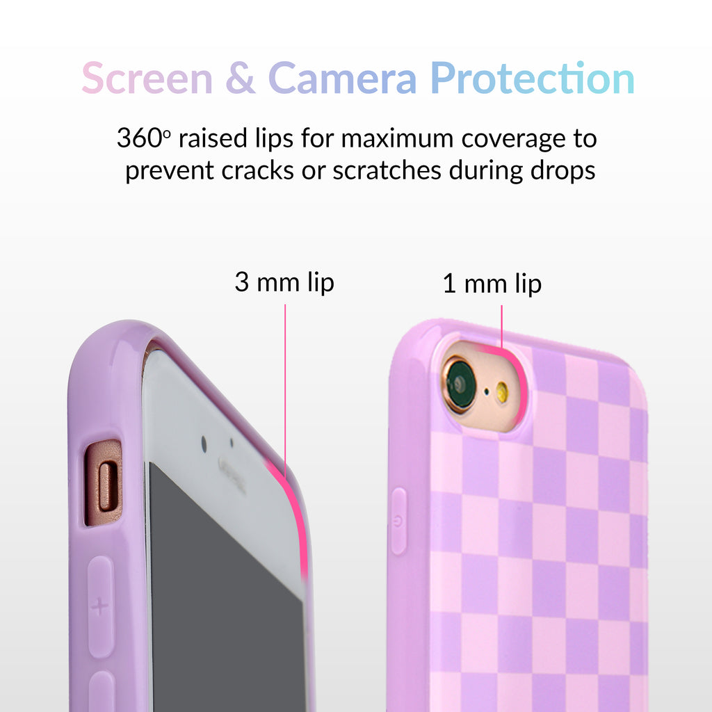  iPhone 13 Pro Checkered Checkerboard Light Violet Purple White  Checker Case : Cell Phones & Accessories