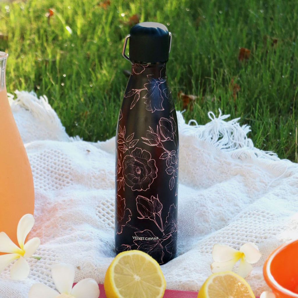 CND Floral Print Steel Water Bottle