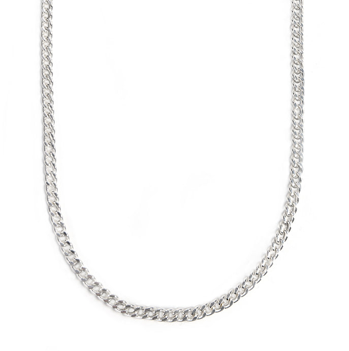 Mask Chain Necklace - 5mm Curb in Silver