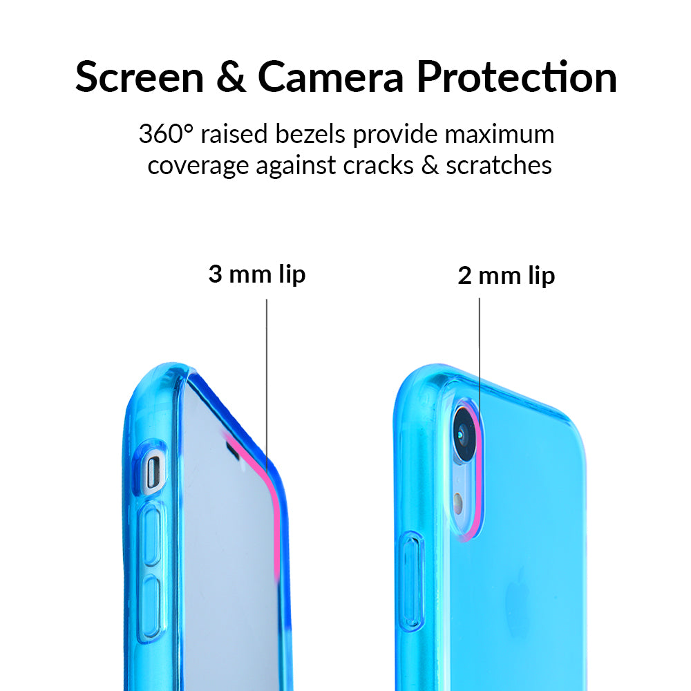 LV Neon Blue iPhone X Clear Case