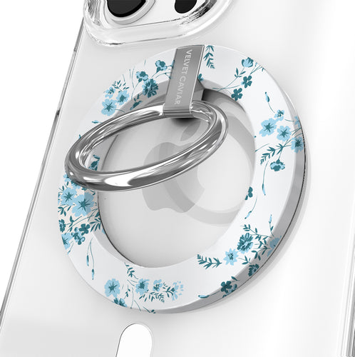French Blue Floral MagSafe Grip Ring