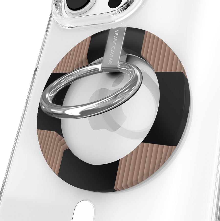 Mocha Vibe Checkered MagSafe Grip Ring