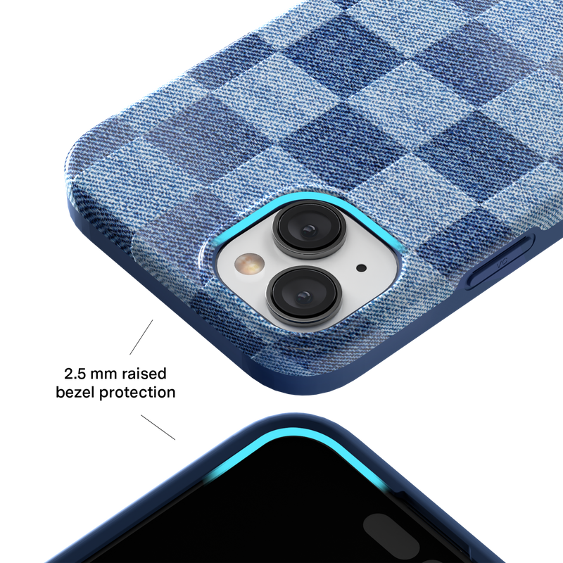 Denim Vibe Checkered iPhone Case