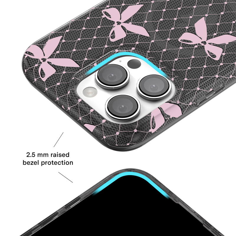 Lacy Pink Bows iPhone Case