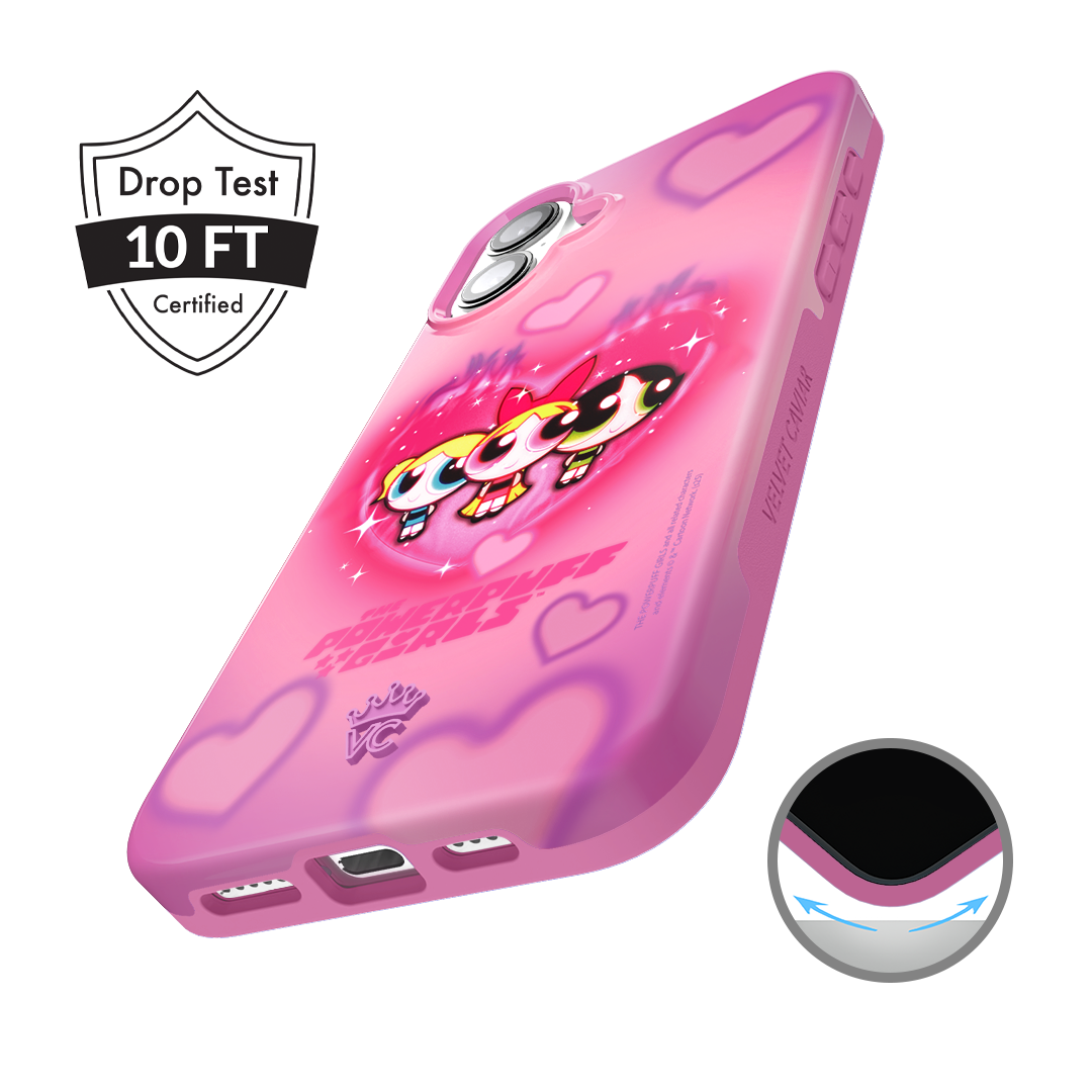 The Powerpuff Girls Airbrush Hearts iPhone Case