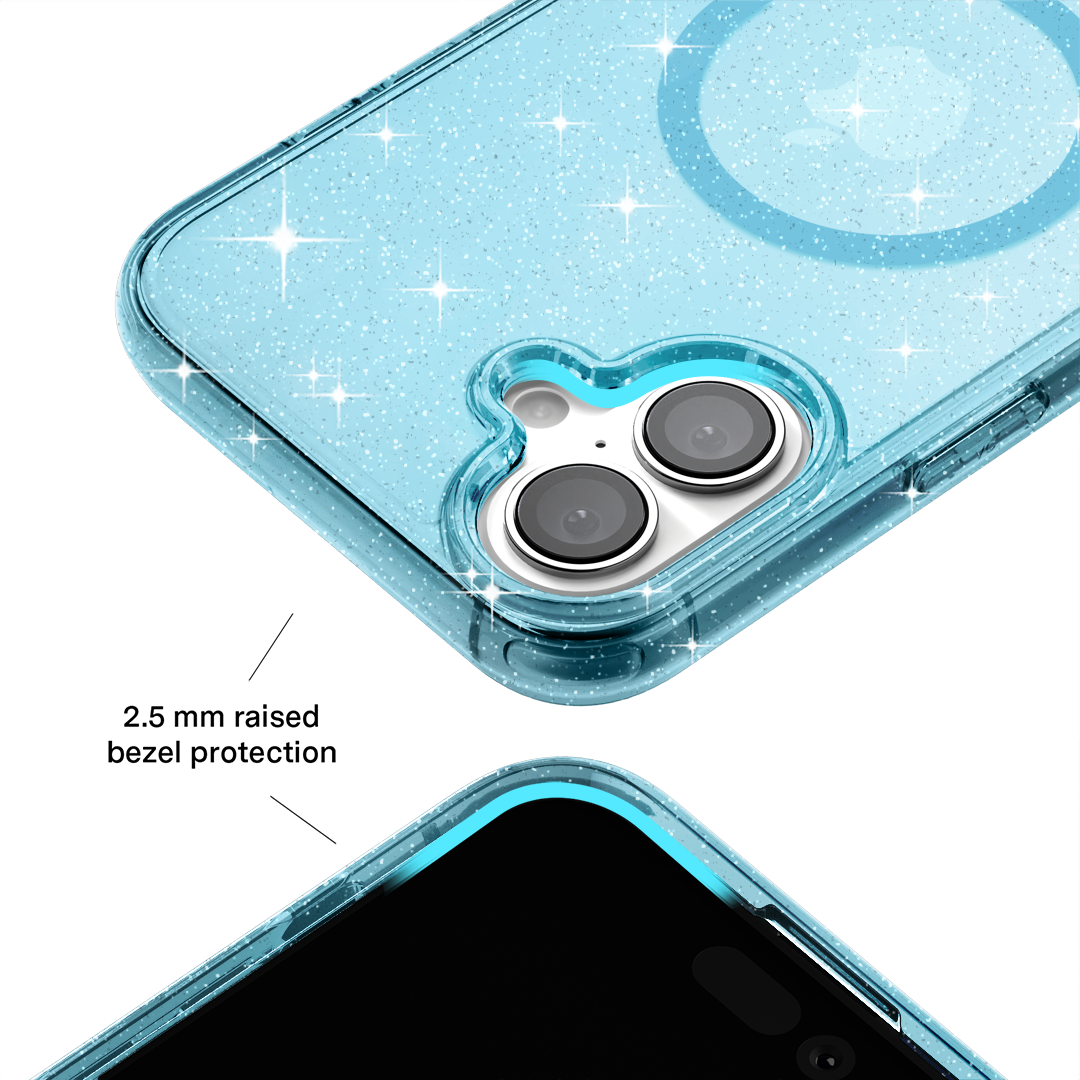 Blue Stardust Glitter iPhone Case - Thumbnail 2