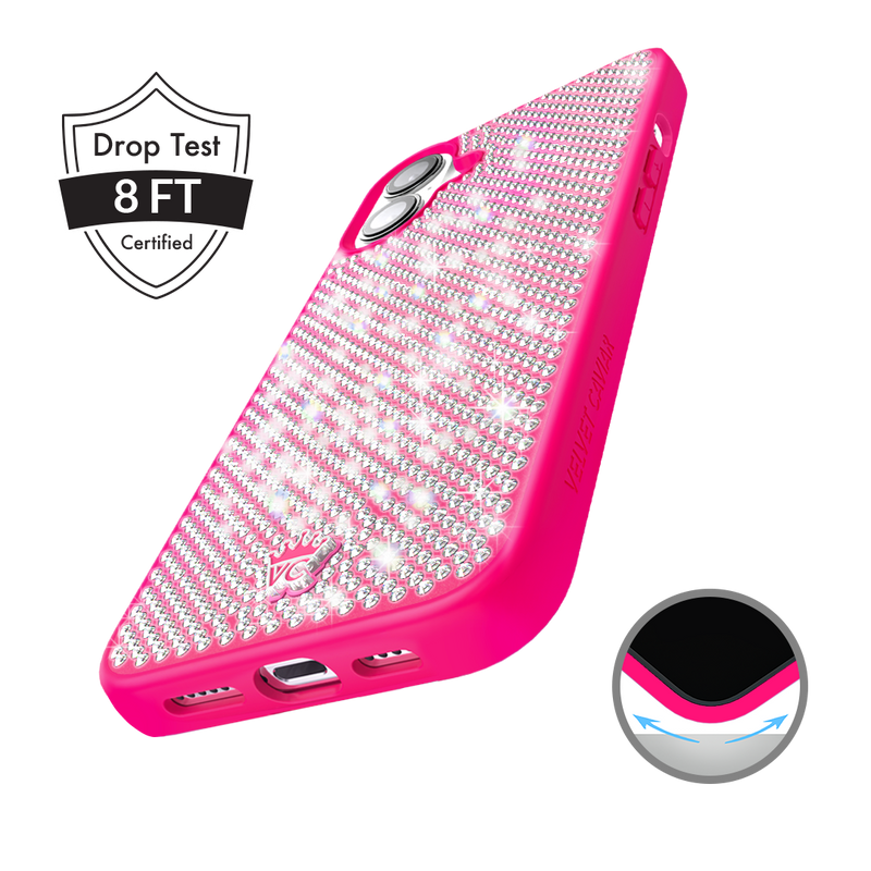 Hot Pink Caviar Crystals iPhone Case