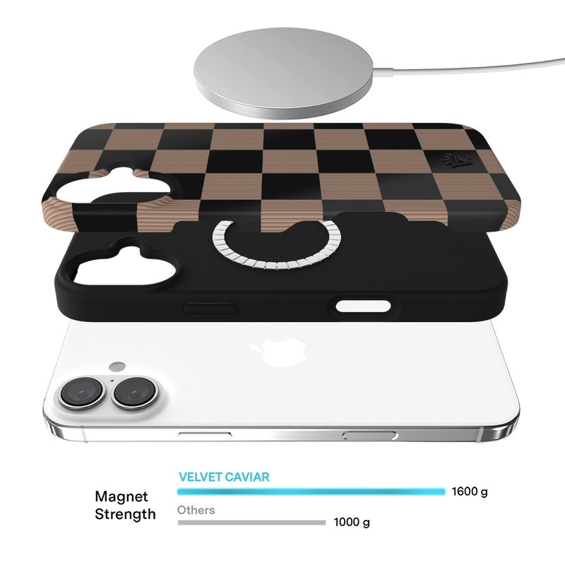 Mocha Vibe Checkered iPhone Case