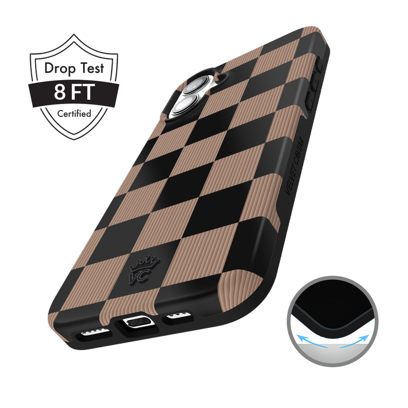 Mocha Vibe Checkered iPhone Case