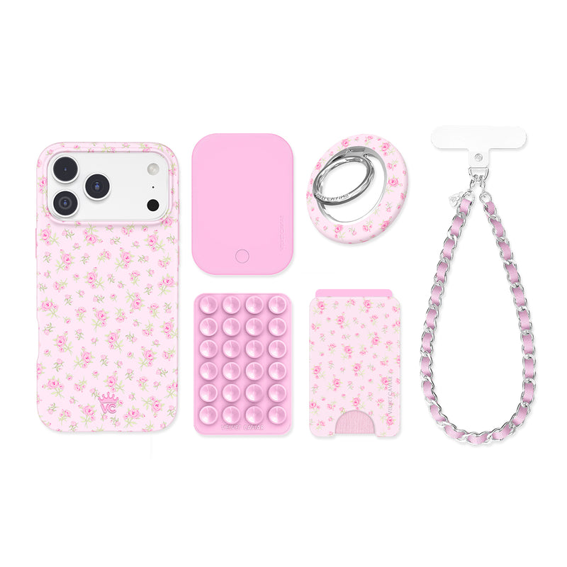 Dainty Pink Floral iPhone Bundle Set