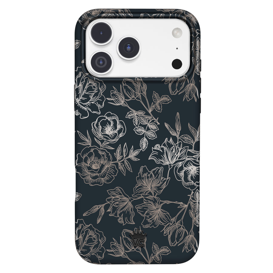 Floral Rose Gold Chrome iPhone Case