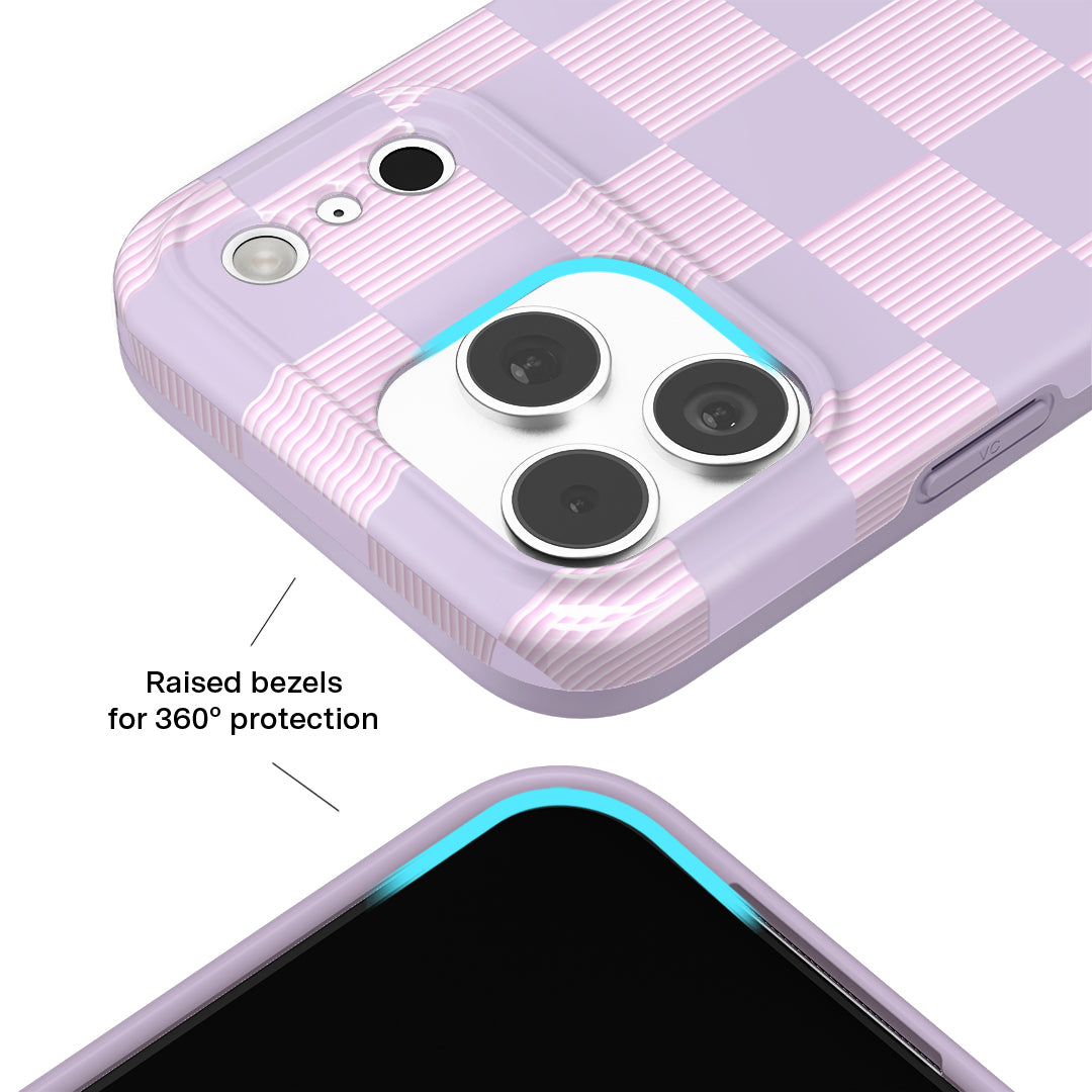 Lilac Vibe Checkered iPhone Case