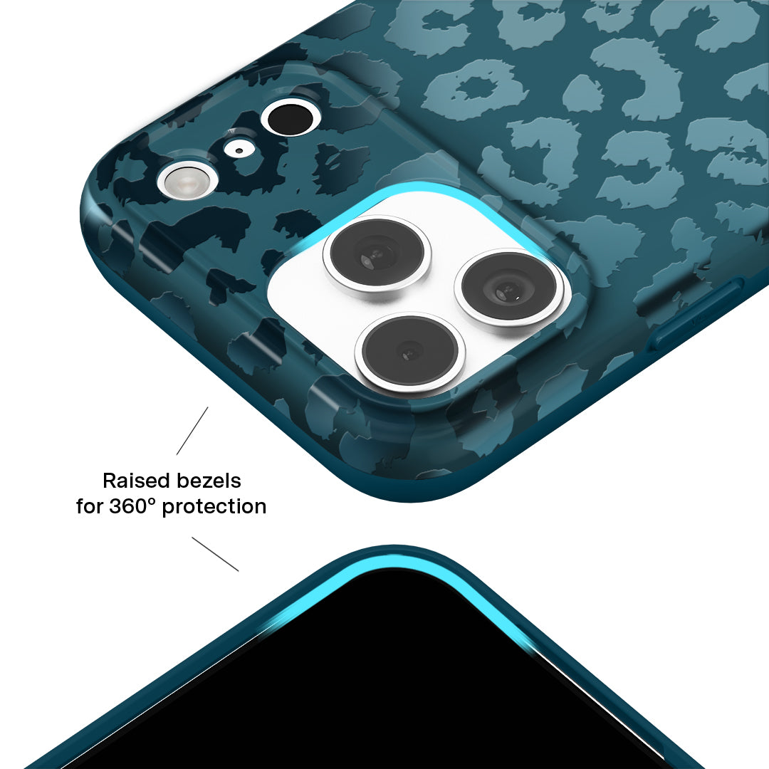 Metallic Navy Leopard iPhone Case - Thumbnail 3