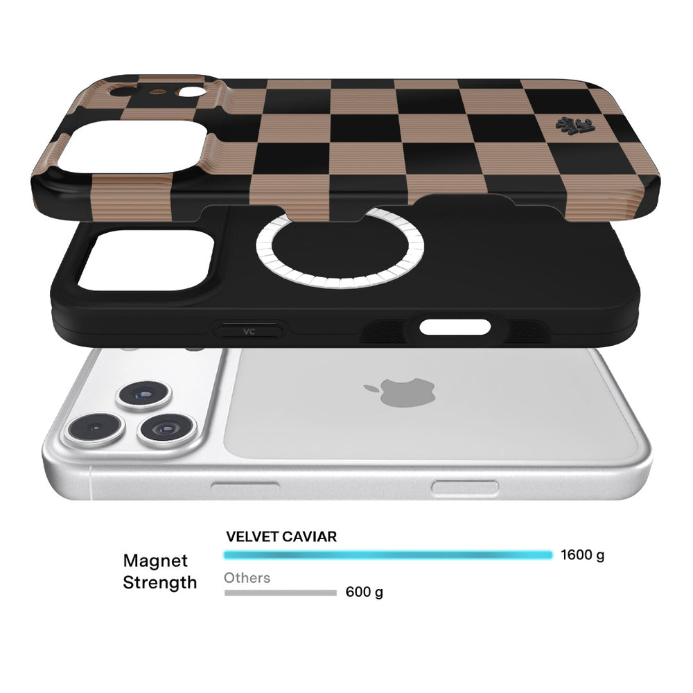 Mocha Vibe Checkered iPhone Case
