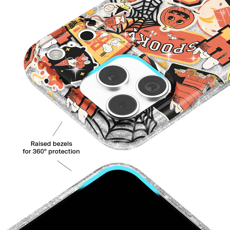 Snoopy Halloween Varsity Glitter iPhone Case