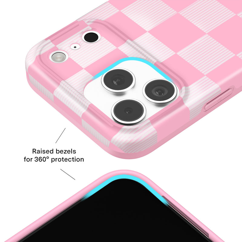 Pink Vibe Checkered iPhone Case