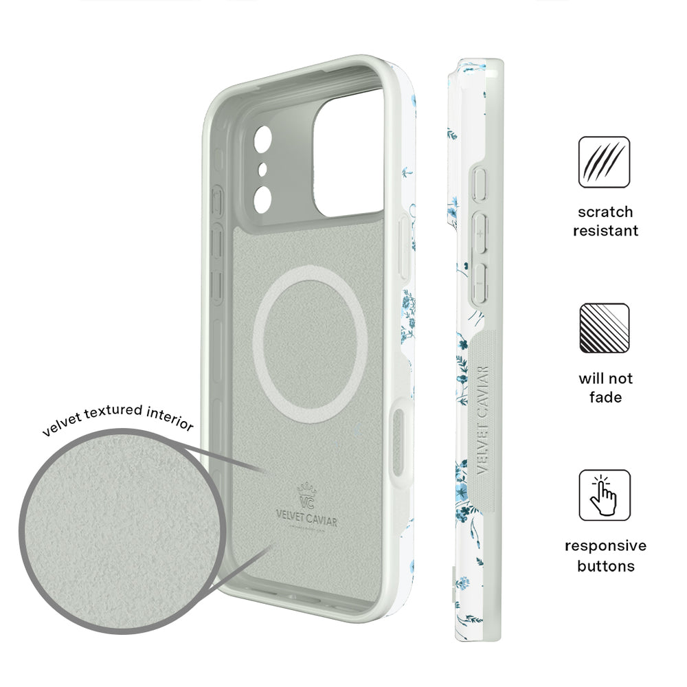 French Blue Floral iPhone Case iPhone 14