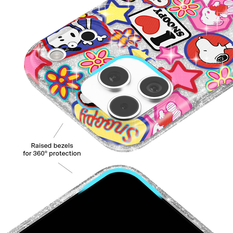 Snoopy Patchwork Glitter iPhone Case