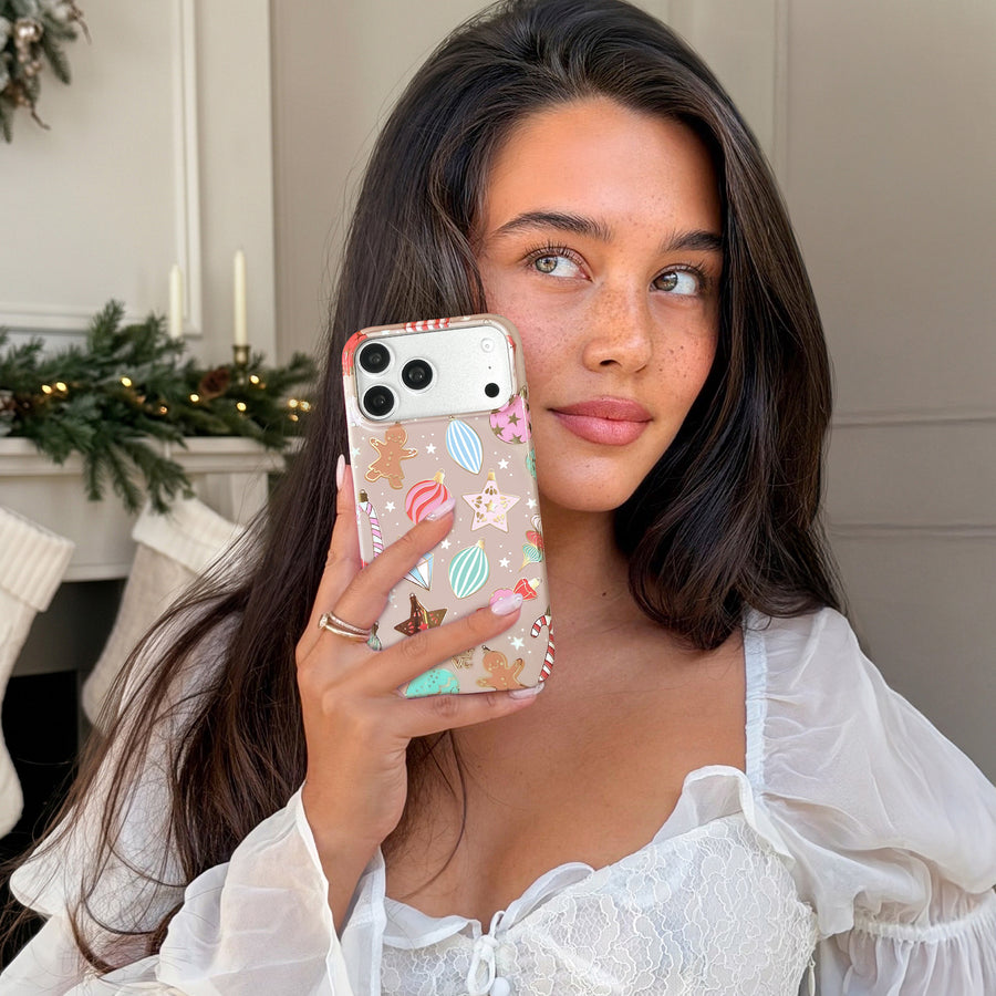 Winter Kiss Ornaments iPhone Case lifestyle