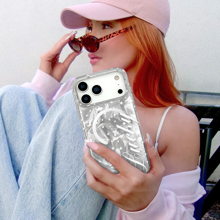 Lucky Girl Holo iPhone Case lifestyle