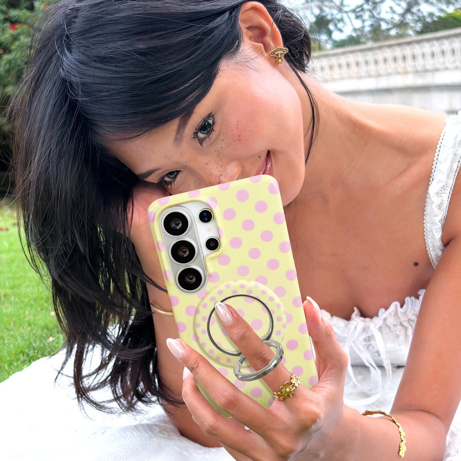 Buttercream Polka Dot Samsung Case lifestyle