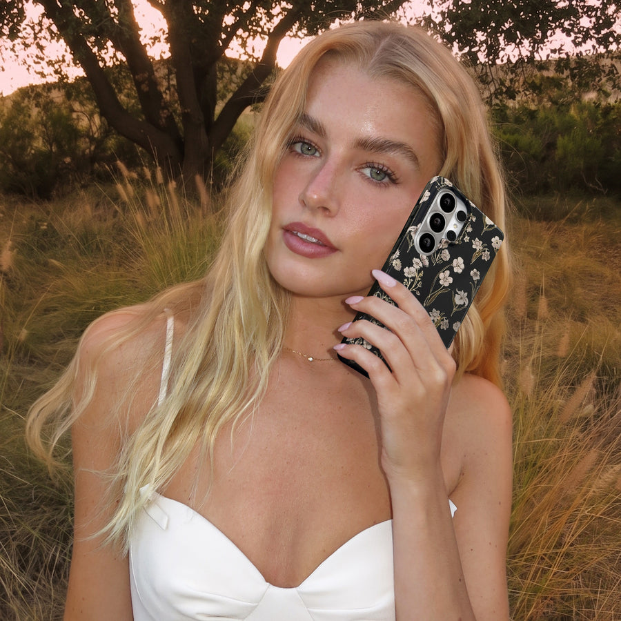 Nightbloom Gold Chrome Floral Samsung Case lifestyle