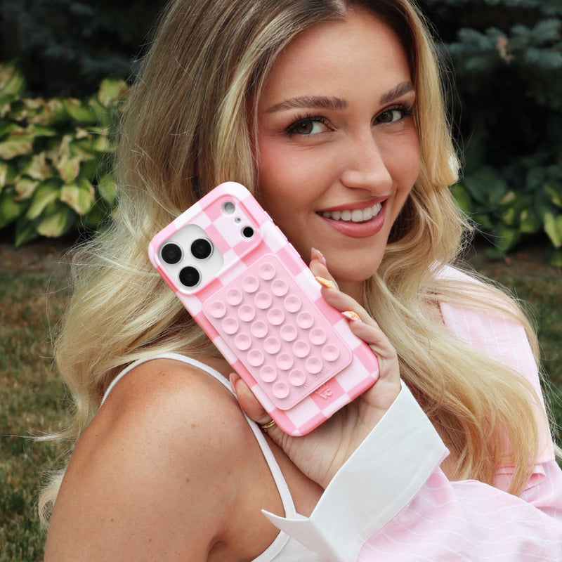 Pink Vibe Checkered iPhone Case