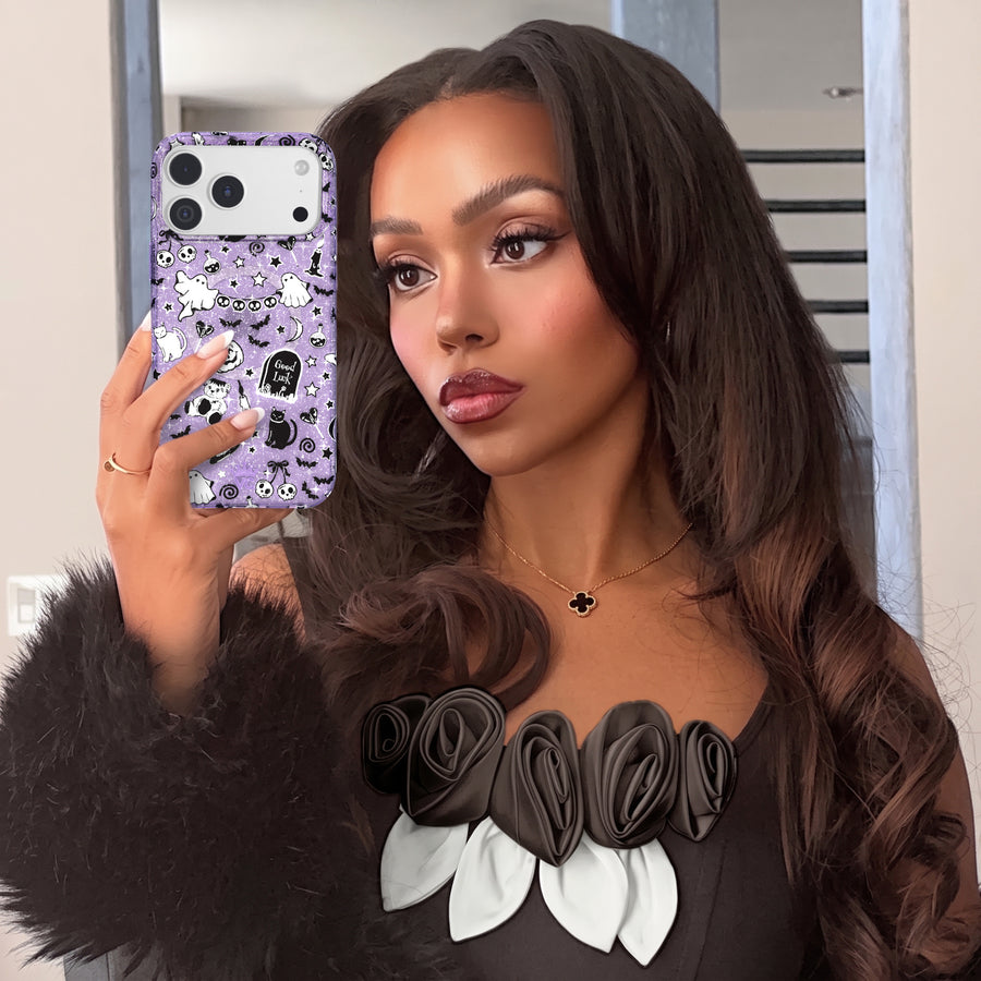Witchy Lilac Glitter iPhone Case lifestyle