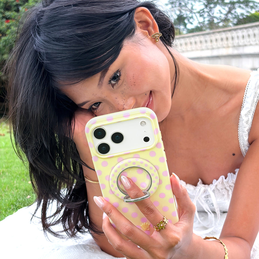 Buttercream Polka Dot iPhone Case lifestyle