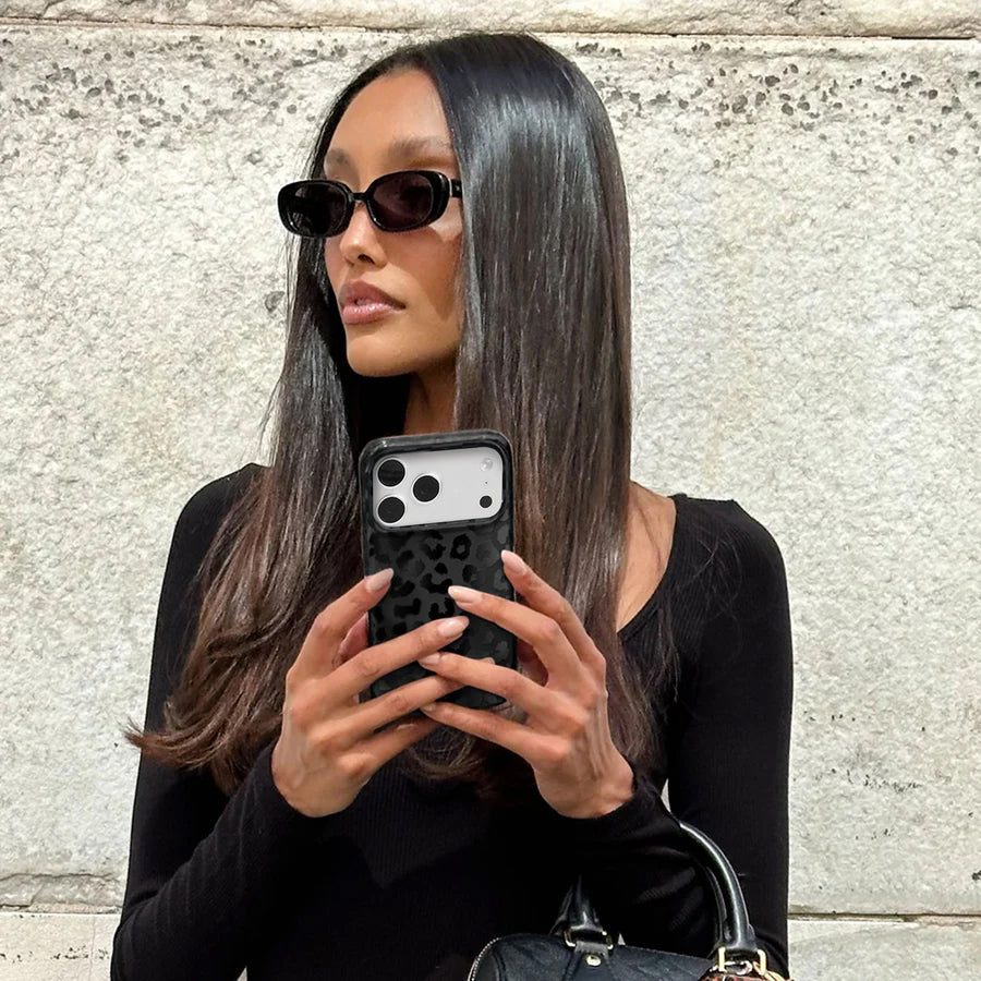 Black Leopard iPhone Case lifestyle