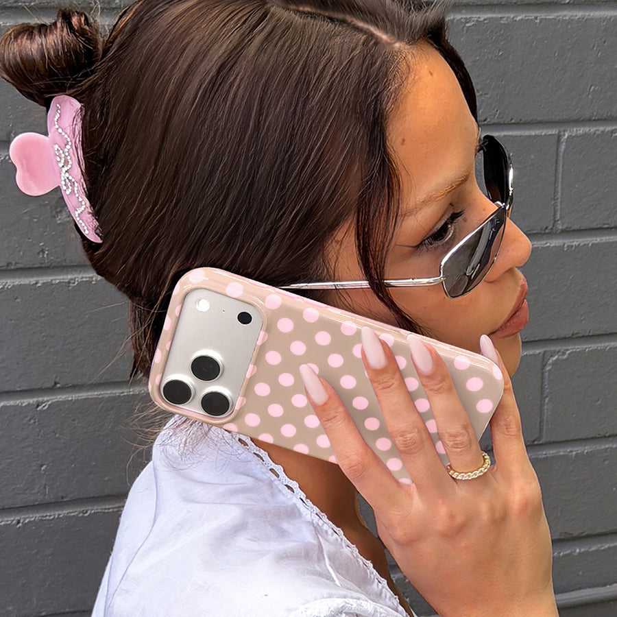 Brown Sugar Polka Dot iPhone Case lifestyle