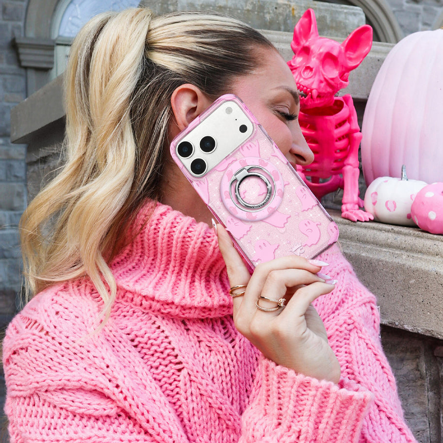 Ghosted Pink Glitter iPhone Case lifestyle