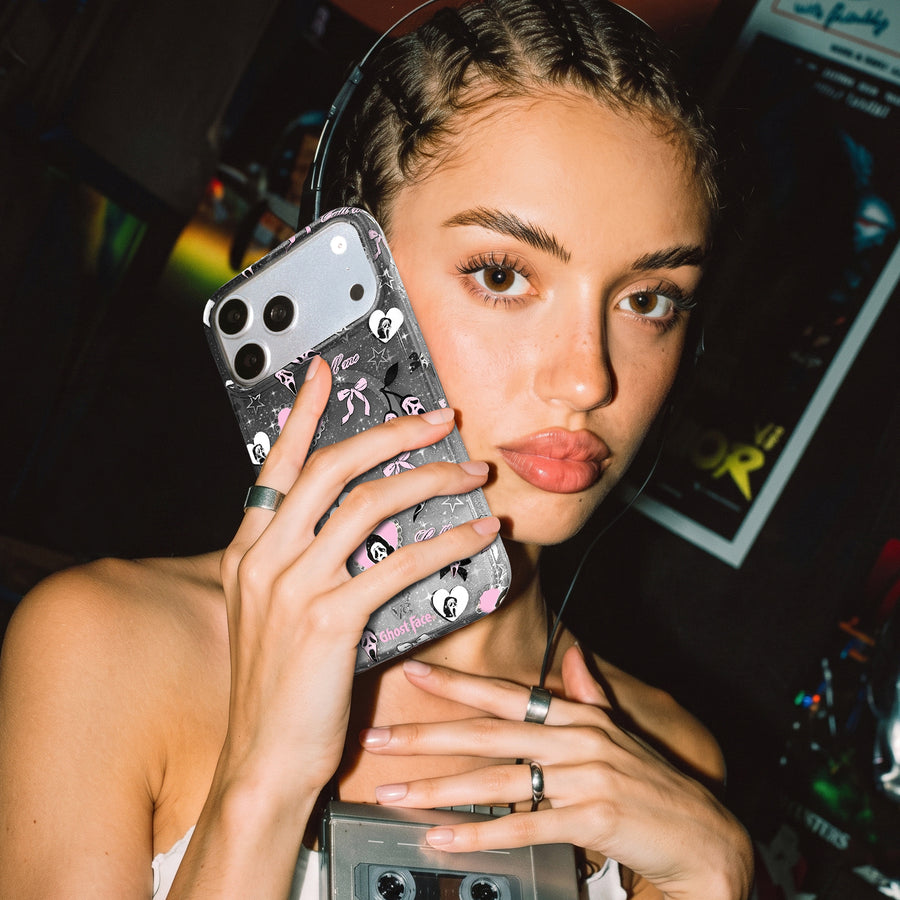 Ghost Face Goth Glitter iPhone Case lifestyle