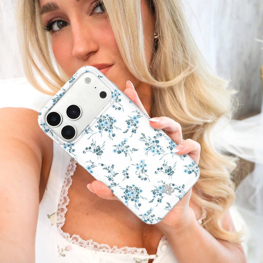 French Blue Floral iPhone Case lifestyle