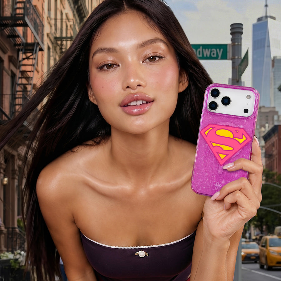 Supergirl Stardust Glitter iPhone Case lifestyle