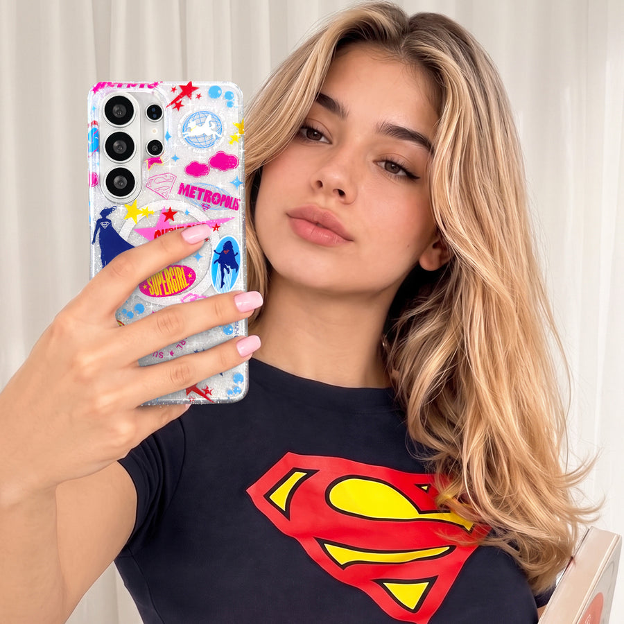 Supergirl Krypto Glitter Samsung Case lifestyle