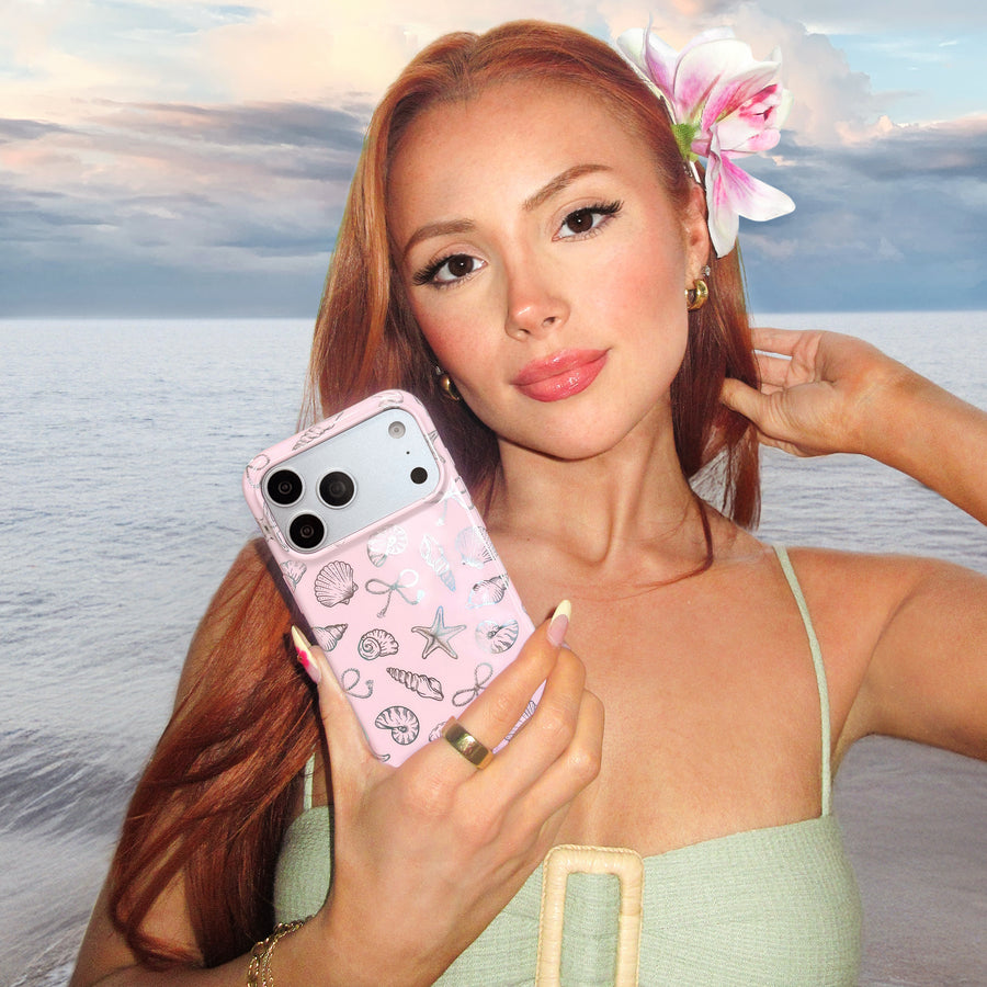 Pink Coastal Seashells iPhone Case lifestyle