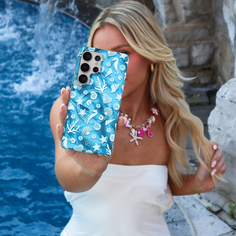 Aquamarine Holo Samsung Case lifestyle