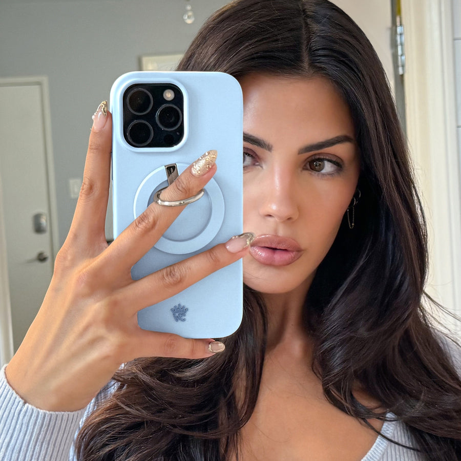 Cotton Candy Blue iPhone Case lifestyle