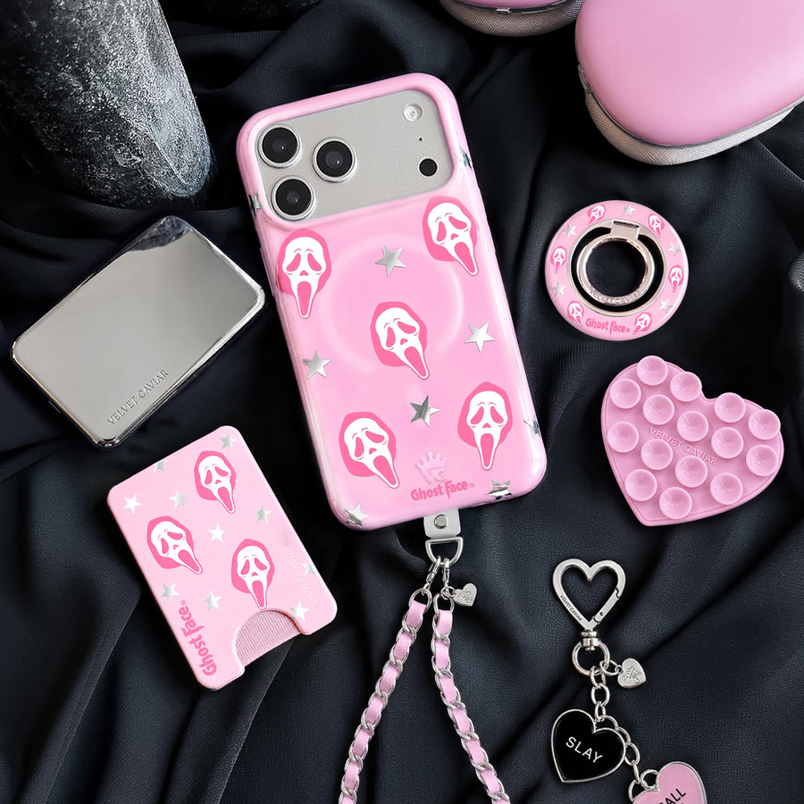 Ghost Face Call Me Pink iPhone Case lifestyle