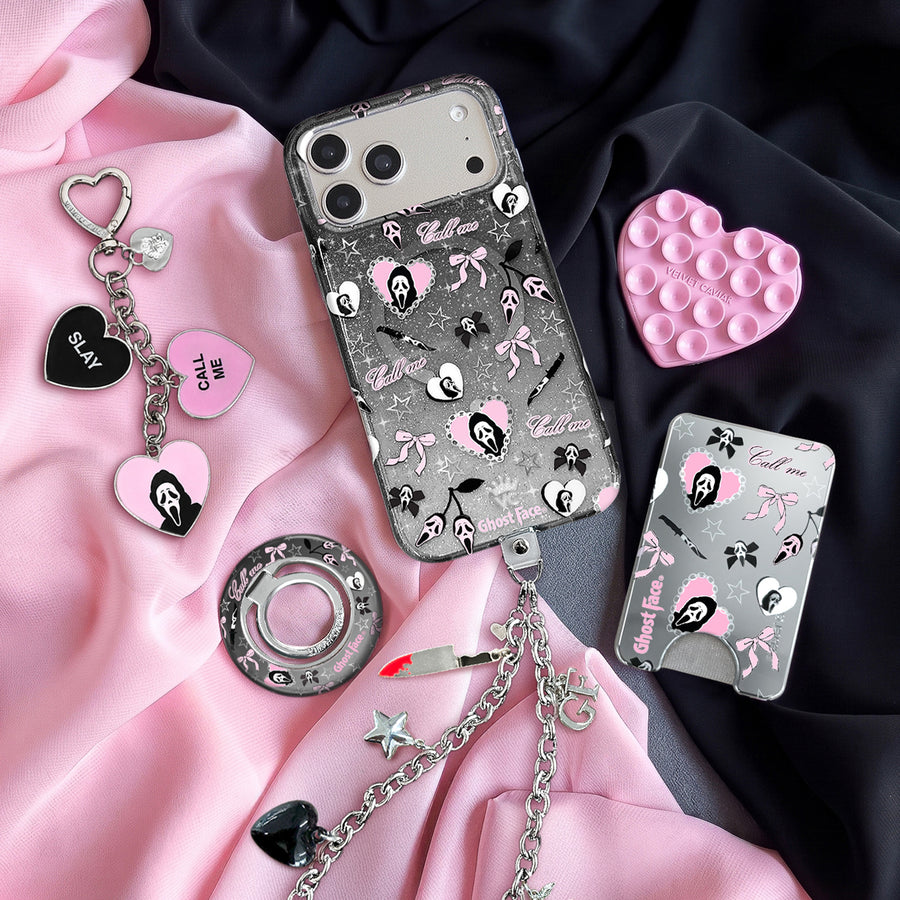 Ghost Face Goth Glitter iPhone Case lifestyle