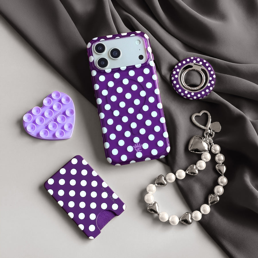 Violet Glow Polka Dot iPhone Case lifestyle