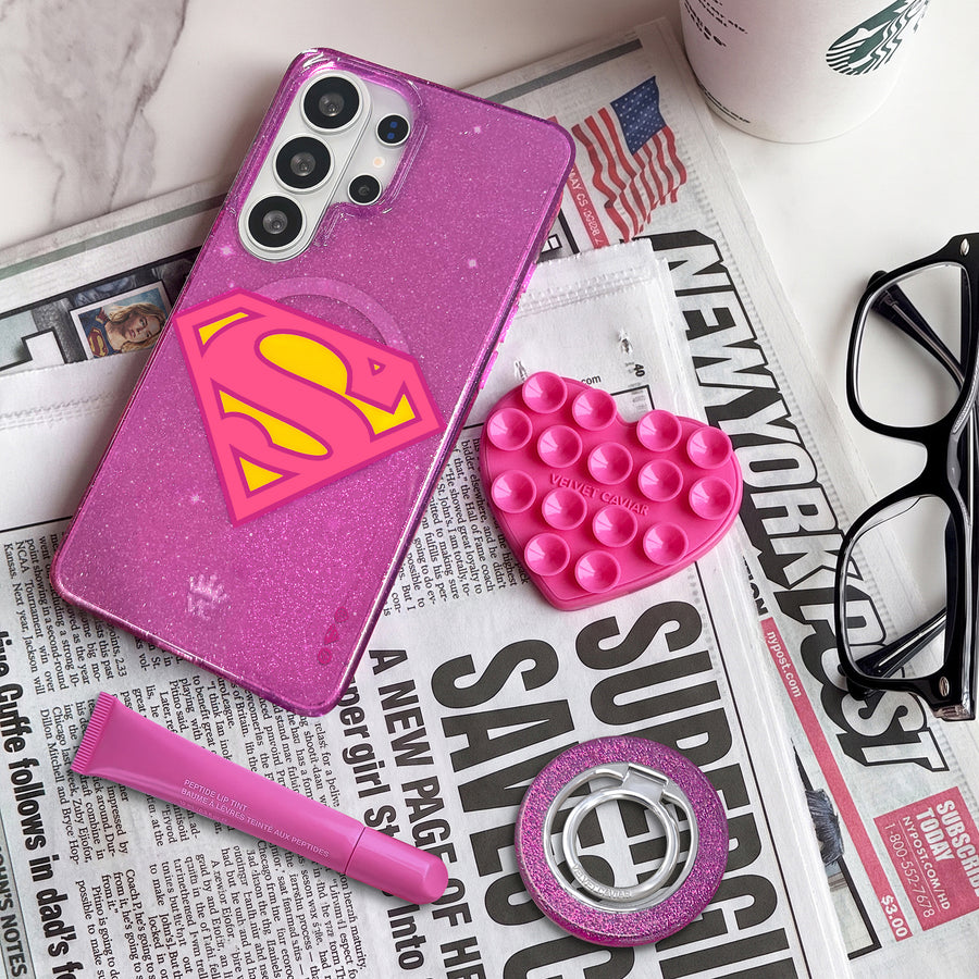 Supergirl Stardust Glitter Samsung Case lifestyle