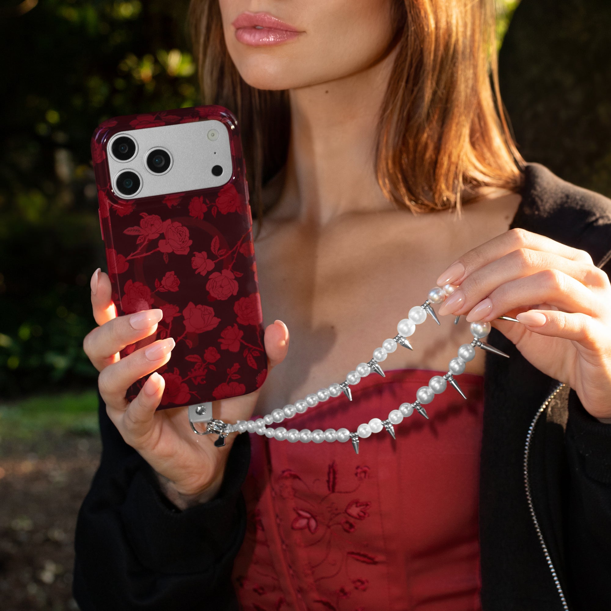 Pearl Spike Phone Charm