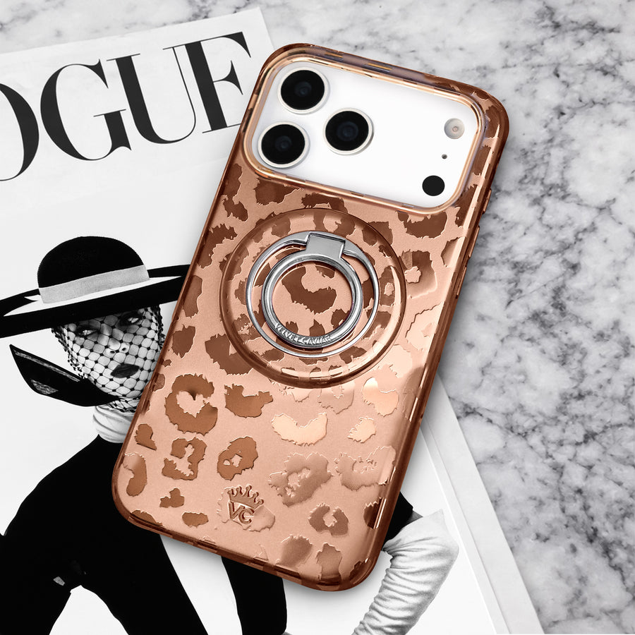 Bronze Chrome Leopard iPhone Case lifestyle