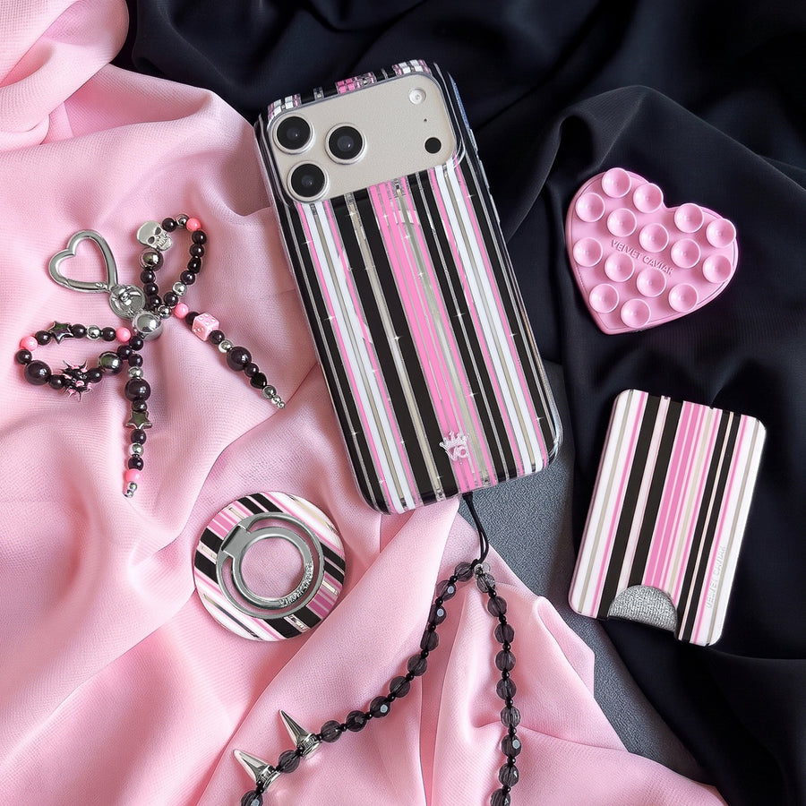 Pretty Punk Stripes Glitter iPhone Case lifestyle