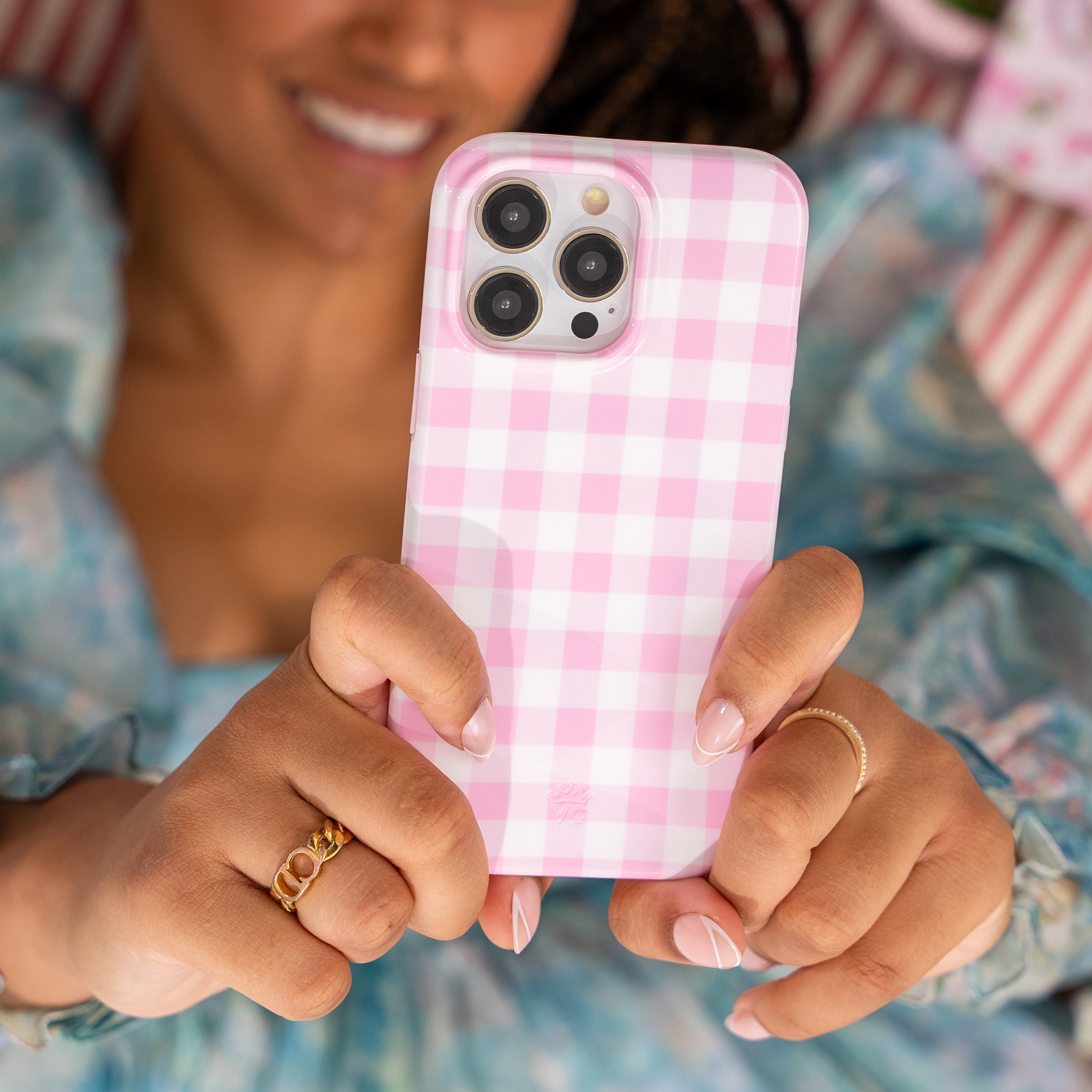 Baby Pink Gingham iPhone Case Baby Pink Gingham iPhone Case