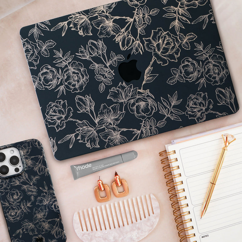 Floral Rose Gold MacBook Case